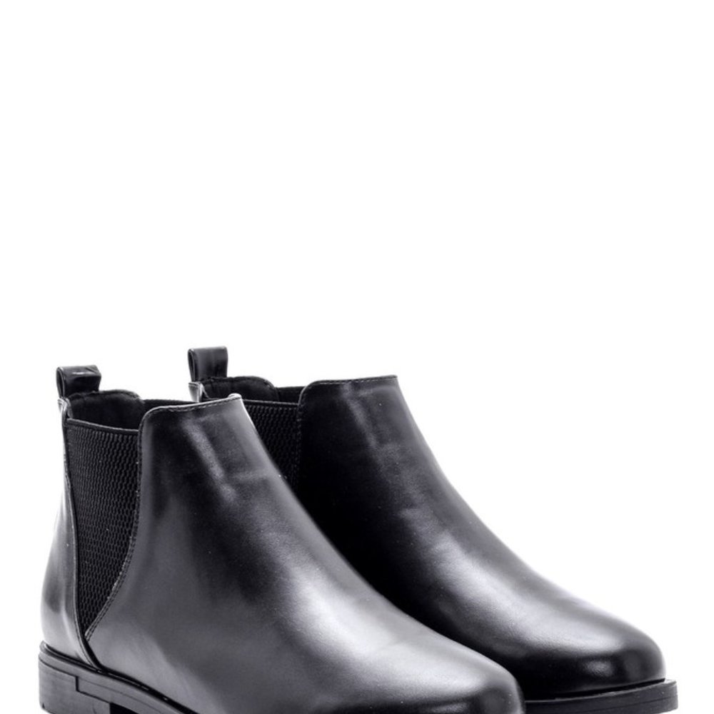 Ankle Boots Women Flat Slip on, Leather 8